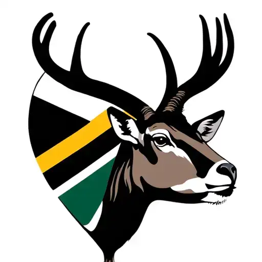 south african flag with a springbok tattoo design idea
