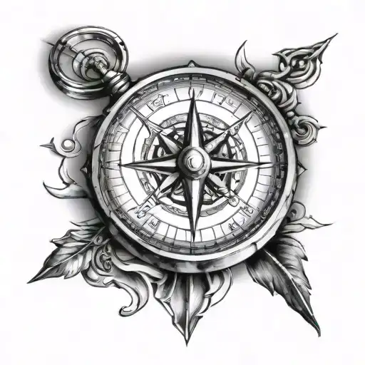 goal oriented compass tattoo design idea