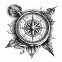 goal oriented compass tattoo design idea