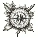 goal oriented compass tattoo design idea