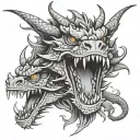 dragon 3 head tattoo design idea