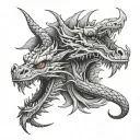 dragon 3 head tattoo design idea