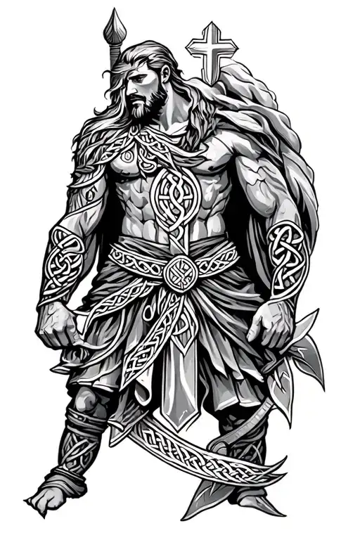 mens health, celtic,warrior, christian, family tattoo design idea