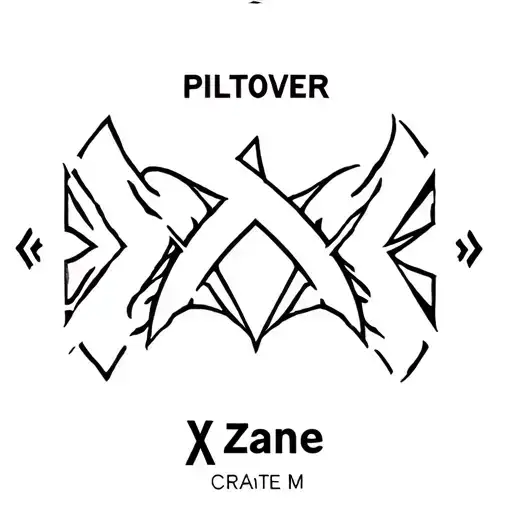 "Piltover X Zaun" Create me a black tattoo themed around Arcane:League of Legends. Keep it simple and minimal.  tattoo design idea