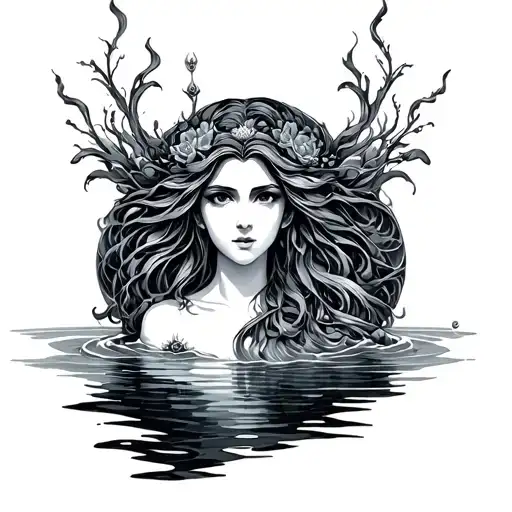 Water Goddess tattoo design idea