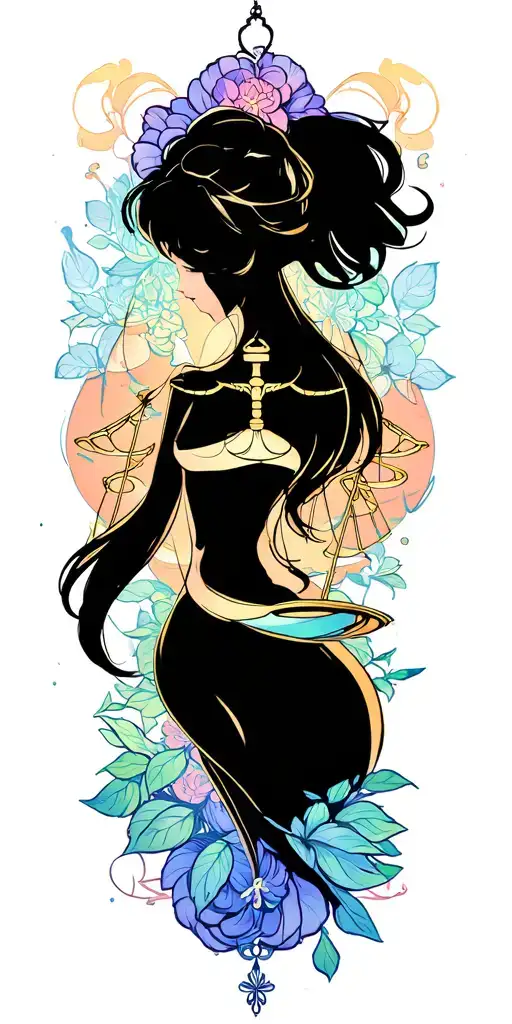 scales balancing life tattoo design idea