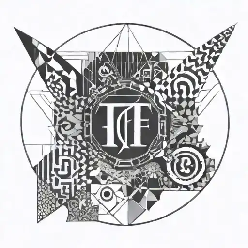 Letters T, F&F, GD, SoH, MDGA in a circle tattoo design idea