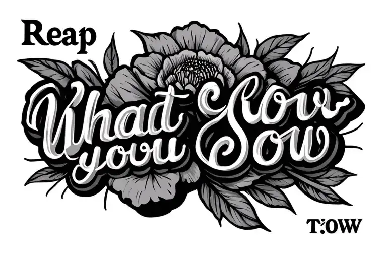 "Reap What You Sow" Text tattoo design inspired tattoo design idea