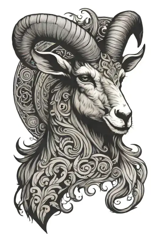 Capricorn Goat tattoo design idea