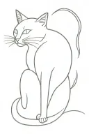 outline cat tattoo design idea