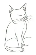 outline cat tattoo design idea