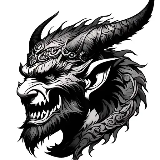 demon ravana tattoo design idea