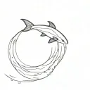 swimming upstream symbolizing perseverance tattoo design idea