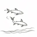 swimming upstream symbolizing perseverance tattoo design idea