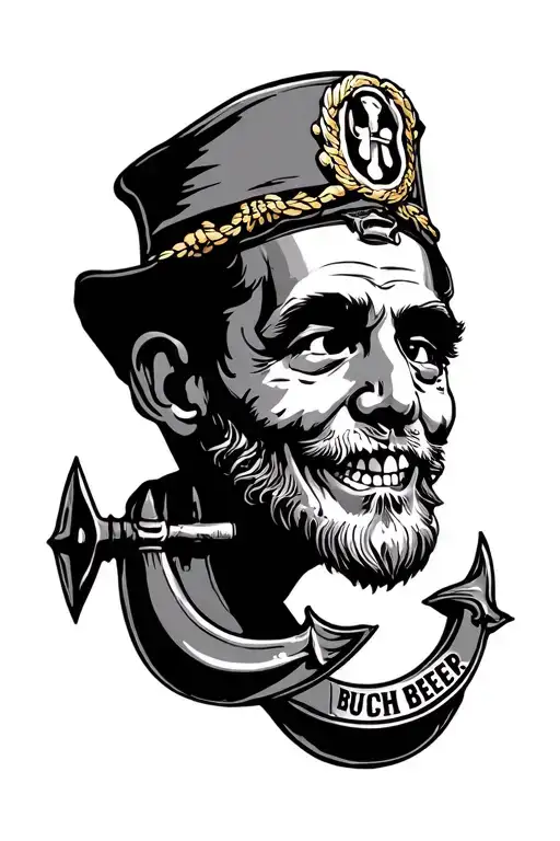 nautical Busch beer 4 children tattoo design idea