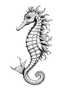 seahorse mermaid tattoo design idea