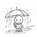 Undertale raining statue holding an umbrella tattoo design idea