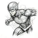 The flash with lighting coming all off his body tattoo design idea