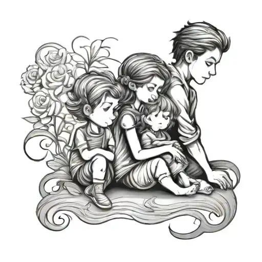 loneliness and family is everything tattoo design idea