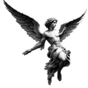 angel falling Icarus tattoo design idea