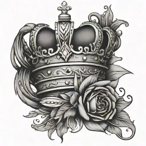 CRH with a queen crown on the c and a princess crown on the h tattoo design idea