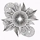 Sun tattoo design idea