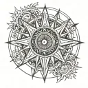 Sun tattoo design idea