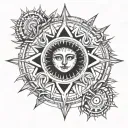 Sun tattoo design idea