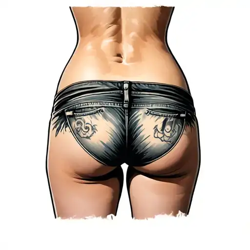 Buttocks tattoo design idea