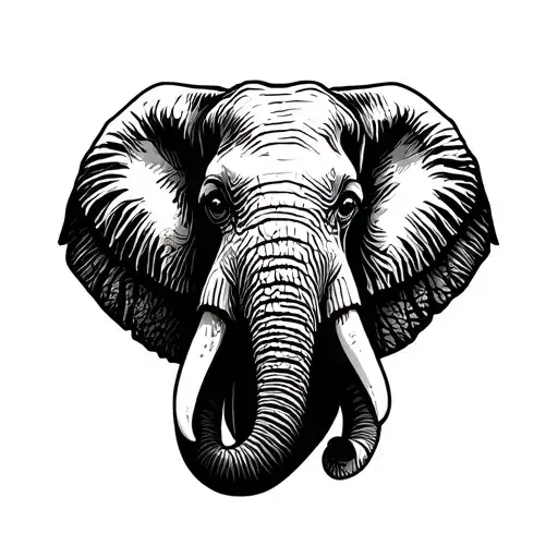 only elephant face front view minimalist for small tattoo design tattoo design idea