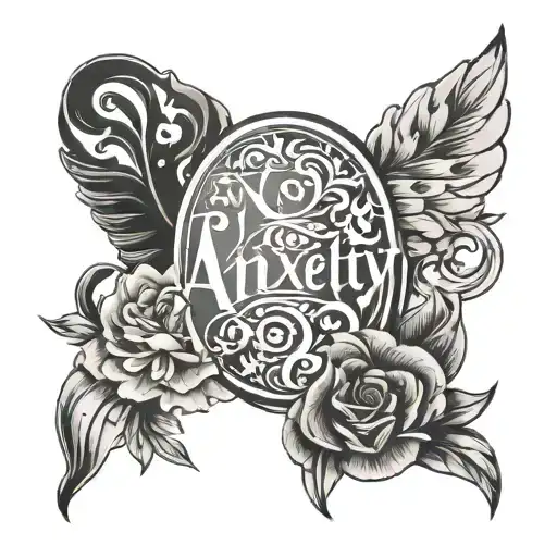 anxiety mental health and "breath" tattoo design idea