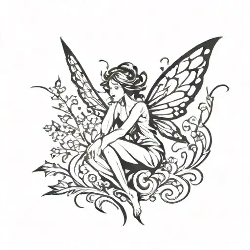 fairy tattoo design idea