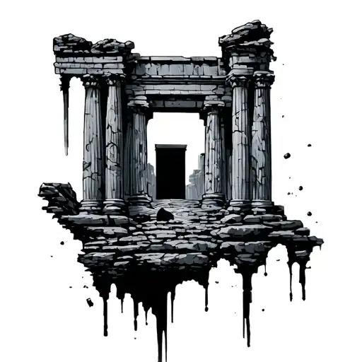 ruin of babylon tattoo design idea