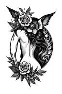 REFERENCE LAYOUT (Start with this composition):1. Back TemplateUse a human back template or outline (you can Google “ tattoo design idea