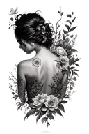 REFERENCE LAYOUT (Start with this composition):1. Back TemplateUse a human back template or outline (you can Google “ tattoo design idea
