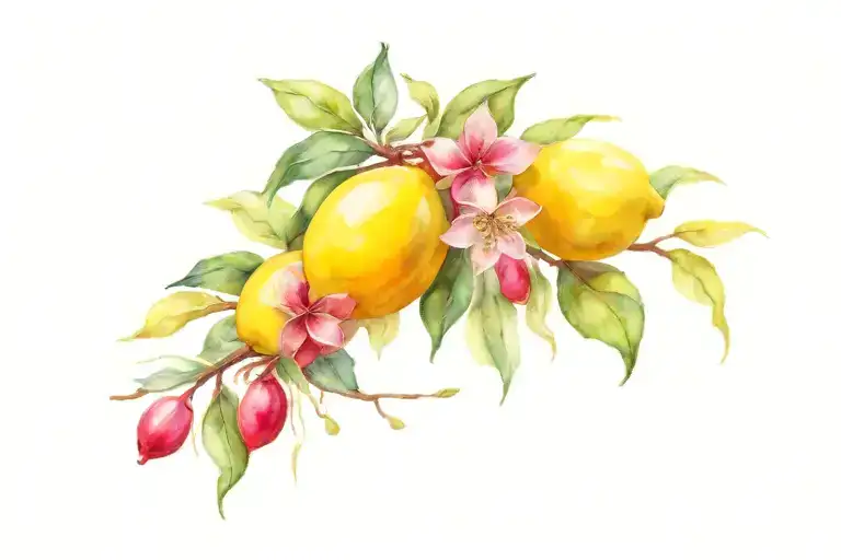 lemon tree tattoo design idea