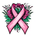 texture for breast cancer awareness ribbon tattoo design idea