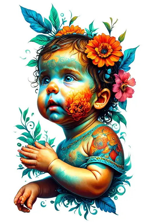 child birth date 31 10 2025 prominently displayed tattoo design idea