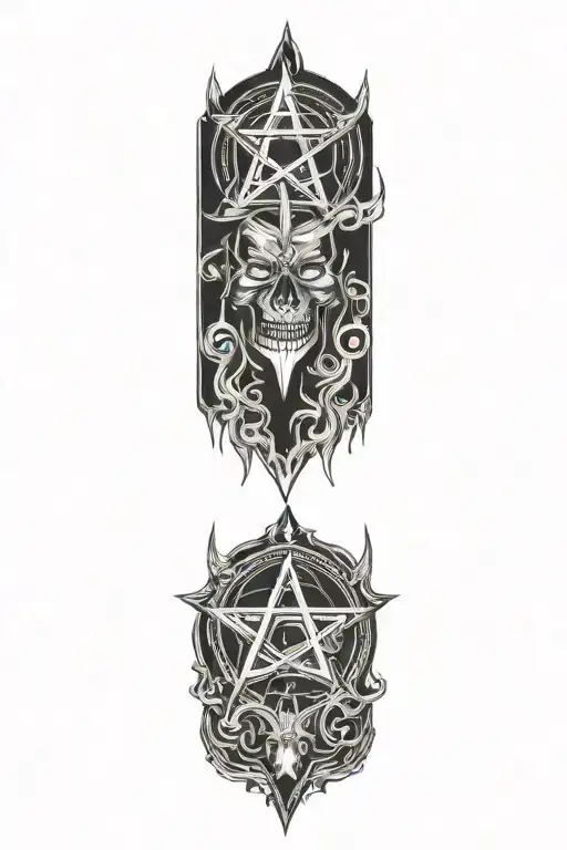 satanism tattoo design idea