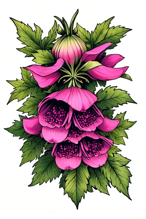 foxglove flowers intertwined tattoo design idea