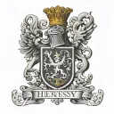 Hennessy coat of arms with the name Hennessy written clearly tattoo design idea