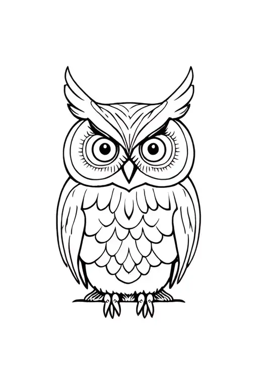 owl sitting tattoo design idea