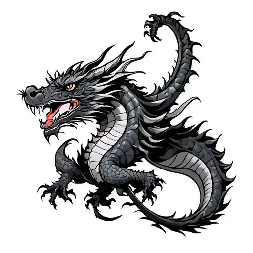 Ronin katana Dragon tattoo design idea