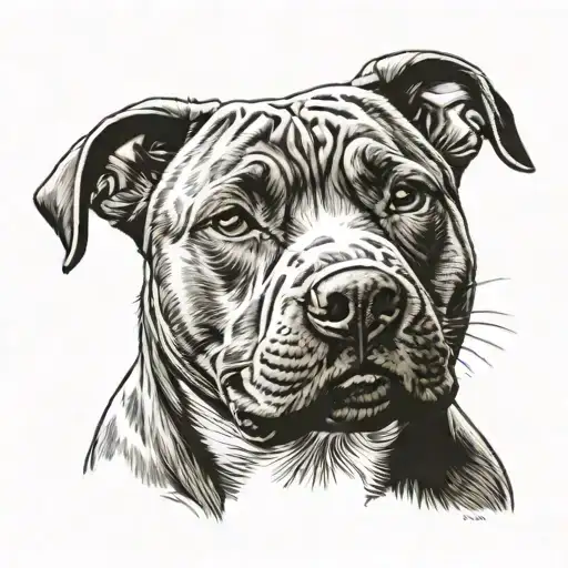 pit bull dog tattoo design idea
