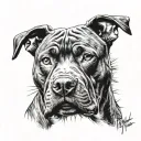 pit bull dog tattoo design idea