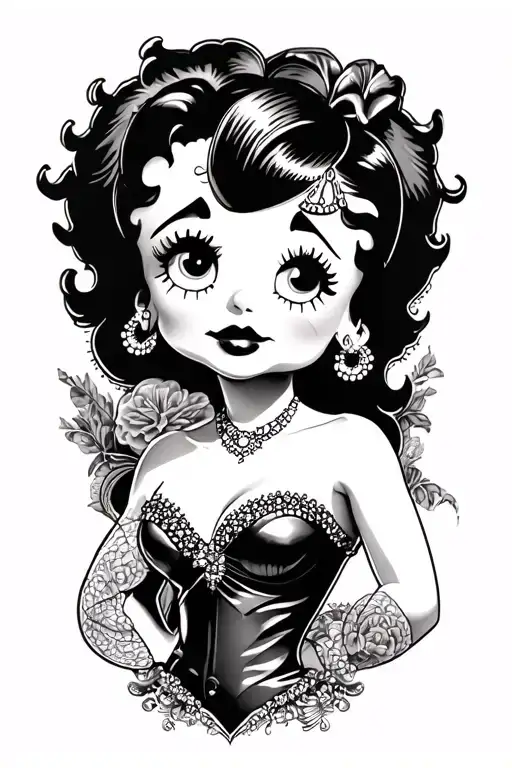black betty boop tattoo design idea