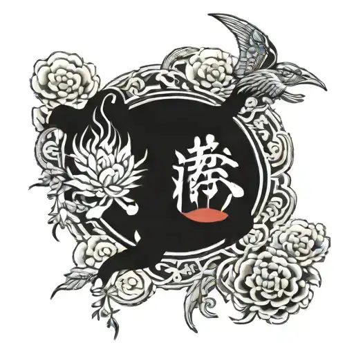 A striking yakuza-style tattoo that seamlessly merges traditional Japanese and Christian themes. tattoo design idea