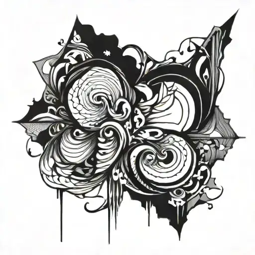 Abstract representation of the highs and lows of bipolar disorder tattoo design idea
