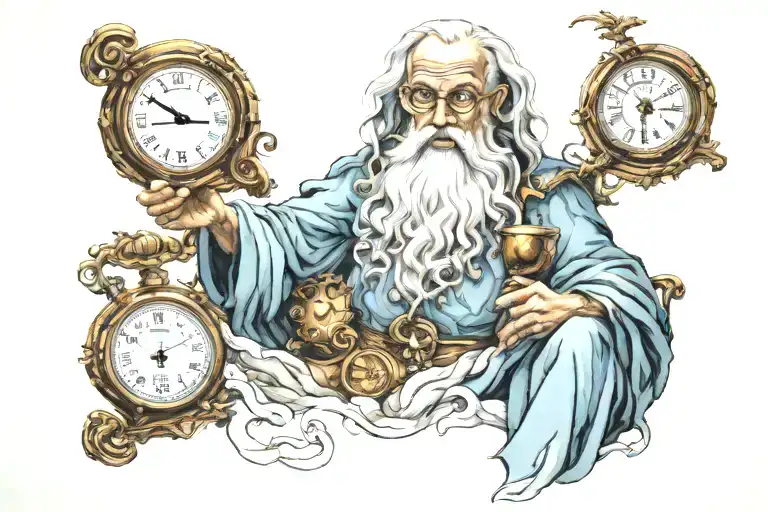 Father Time tattoo design idea