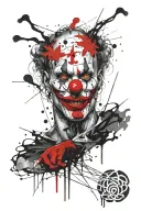 clown art tattoo design idea